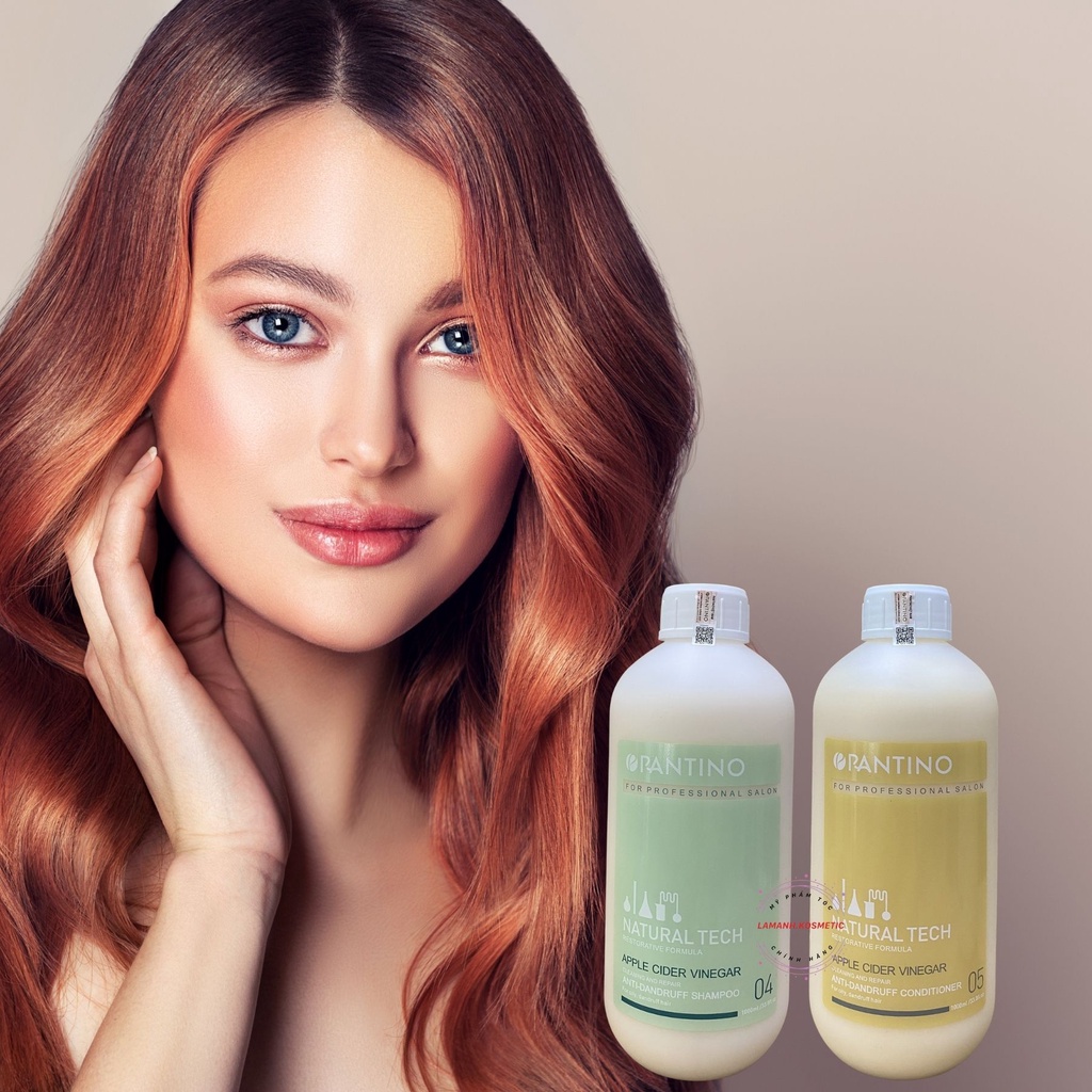 Dầu gội xả Pantino Natural Tech phục hồi giữ màu tóc nhuộm, sạch gàu, kiềm dầu, siêu mượt cặp 1000ml hàng chính hãng