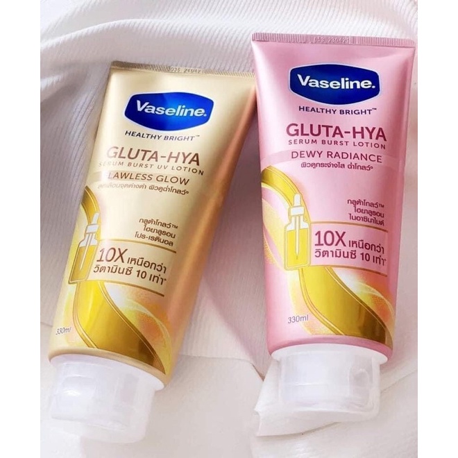 01 Chai Sữa Dưỡng Ẩm Vaseline GLUTA-HYA Serum Burst Uv Lotion Thái Lan 330ml