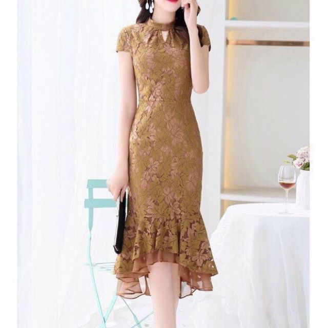 Đầm ren đuôi cá hàng nhập