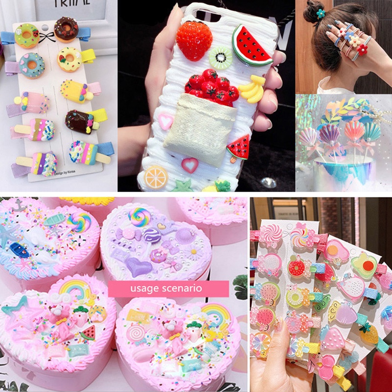 10 Miếng nhựa nhiều màu sắc dùng làm trang sức thủ công cho trẻ em