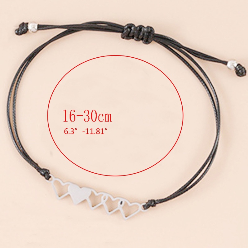 Set 5 Vòng Tay Hình Trái Tim Rỗng Bằng Thép Không Gỉ Sáng Tạo Cho Frien