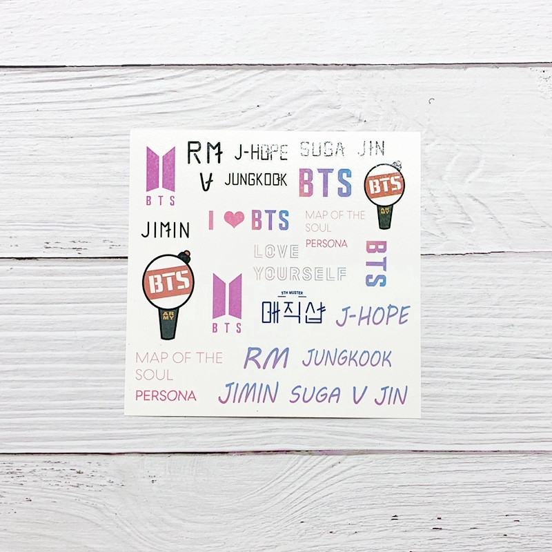 Sticker hình xăm phong cách BTS BLACKPINK NCT TWICE GOT7 EXO