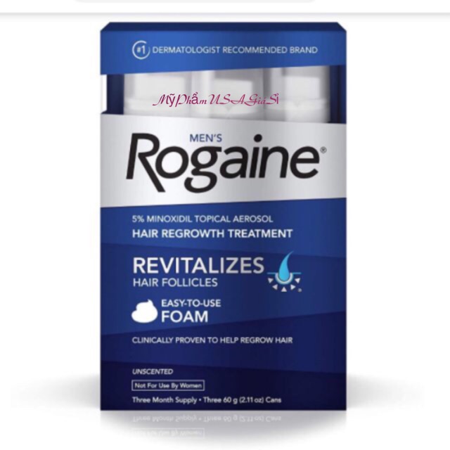 Gel mọc tóc dành cho nam Rogaine Extra Strength Hộp 3 Chai