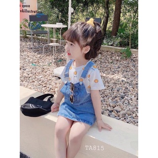 Sét áo phối váy bò cho bé gái siêu đẹp luôn
