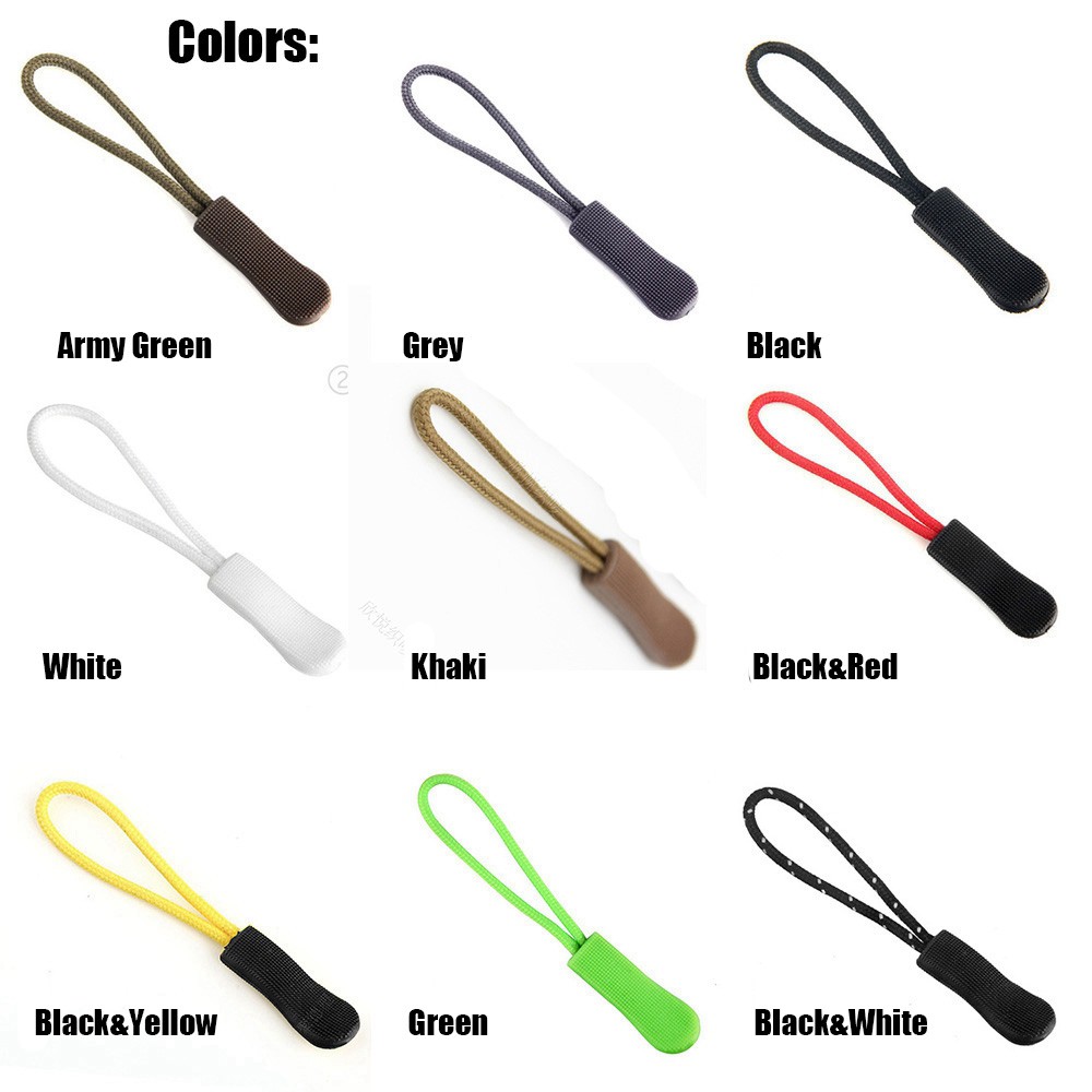 MYRONGOODS 5/10/15/20pcs Zipper Pull Puller End Fit Rope Tag Fixer Suitcase Tent Backpack Bags Clip Buckle