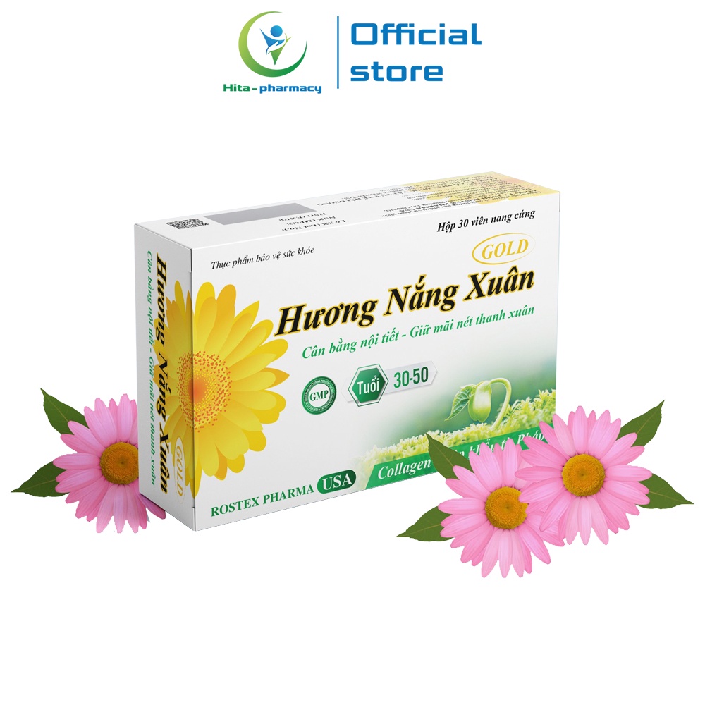 Hương Nắng Xuân Gold HDPHARMA đẹp da, tăng nội tiết tố, giảm nám sạm da - 30 viên [Hương Nắng Xuân Gold Xanh]