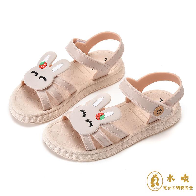 Sandal Đế Mềm Chống Trượt Hở Ngón Hình Thỏ Dễ Thương Dành Cho Bé Gái