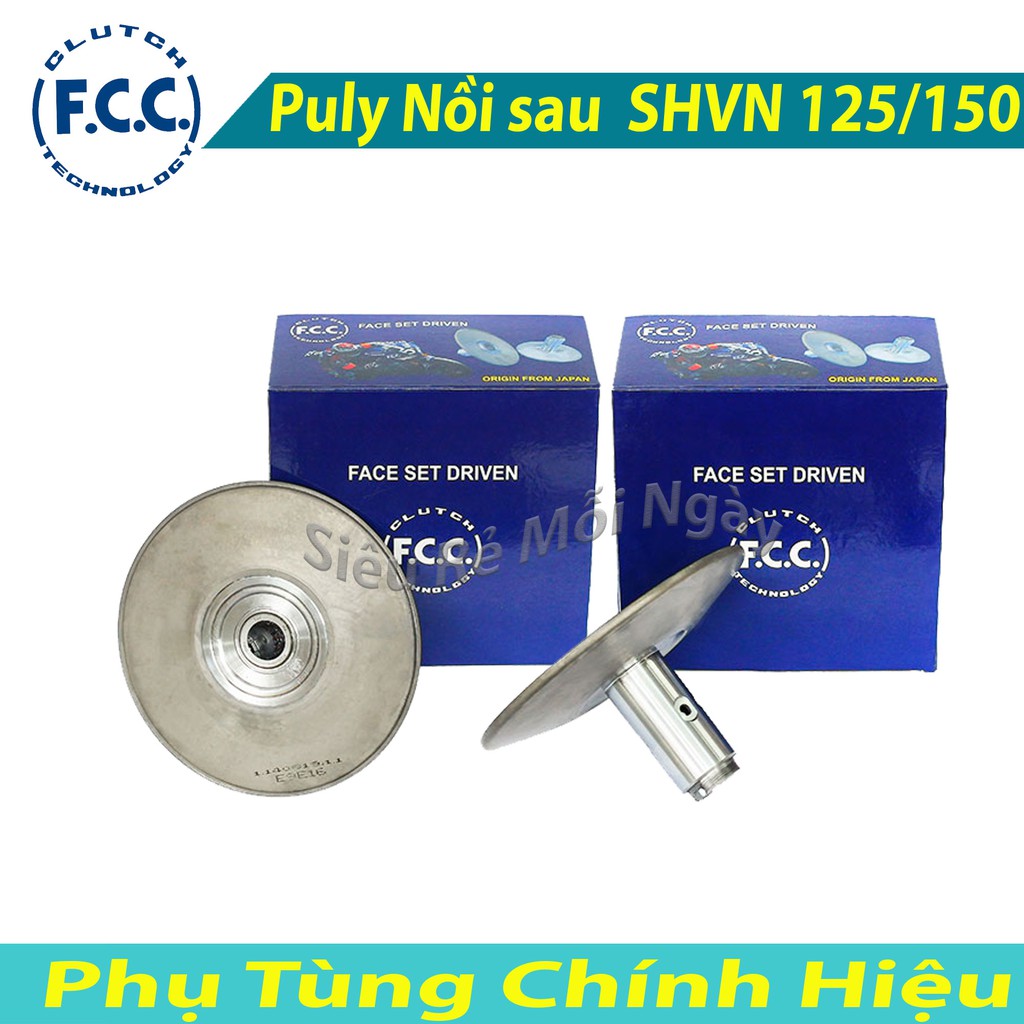 Cụm Puly FCC Nồi Sau Xe Honda SHVN 125/150 - Chủ Động và Bị Động - Tặng Chốt và Con Lăn Dẫn Hướng Exedy