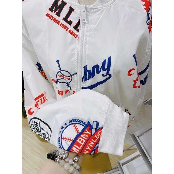 ÁO KHOÁC MLBNY BOMBER VẢI DÙ NHIEU HINH - KHOÁC NỈ UNISEX NAM NỮ - HÀNG CÓ SẴN