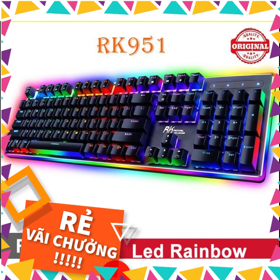 Bàn phím cơ Rk951 blue switch LED rainbow chống nước bảo hành 24 tháng