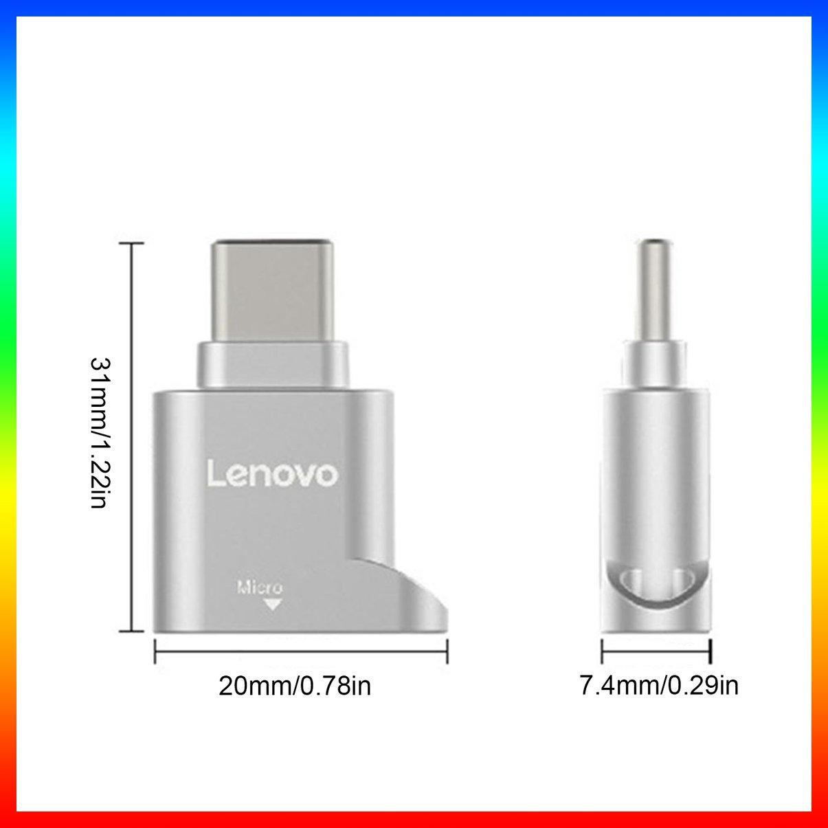 Đầu Đọc Thẻ Nhớ Lenovo D201 USB Type C 480Mbps USB-C TF Micro SD OTG 1