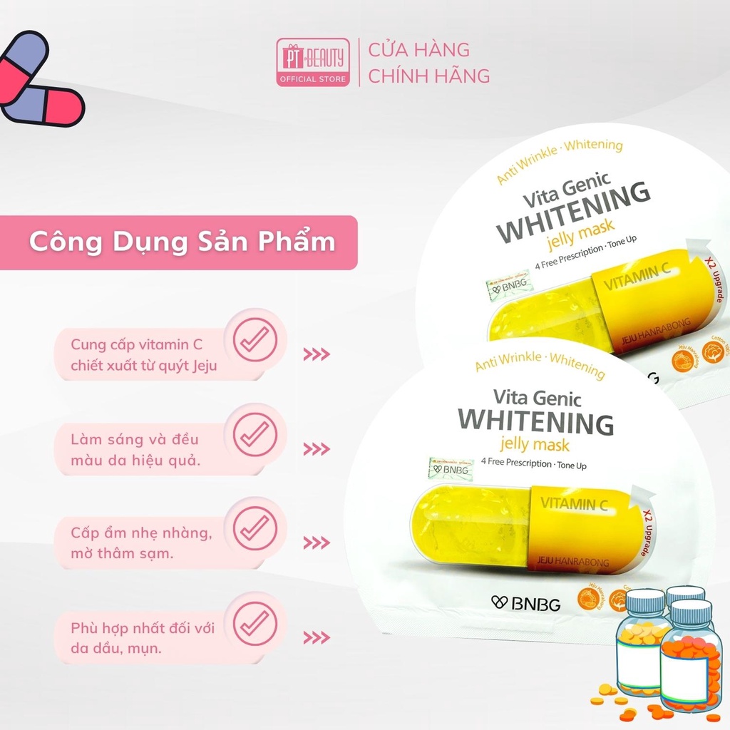 [Mã BMLT35 giảm đến 35K đơn 99K] Mặt nạ BNBG Vita Mask giảm mụn, phục hồi, cấp ẩm, nuôi dưỡng da toàn diện 30ml Hàn Quốc