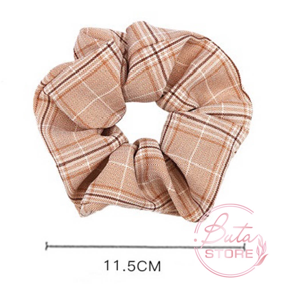 Dây Buộc Tóc Scrunchies Phong Cách Hàn Quốc Vải Sọc Caro Buta Sc22