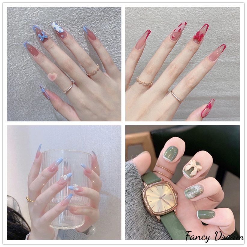 Set 24 móng tay giả nhiều kiểu dáng xinh xắn