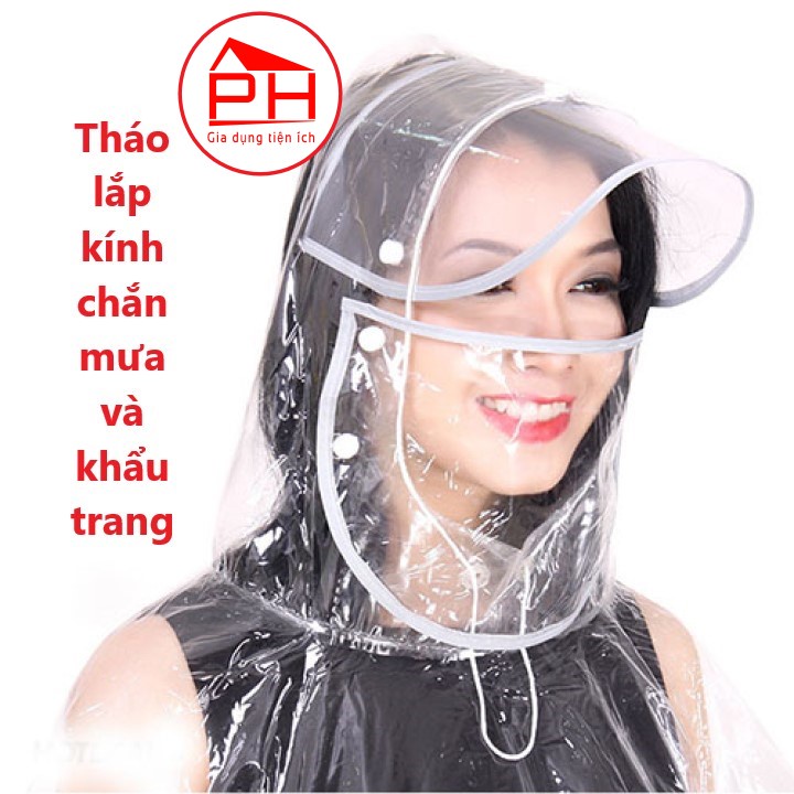 Áo mưa trong suốt Thành Long (Đơn, 1 Mũ) - Hàng cao cấp mềm dẻo thời trang - Gia dụng Phước Hòa