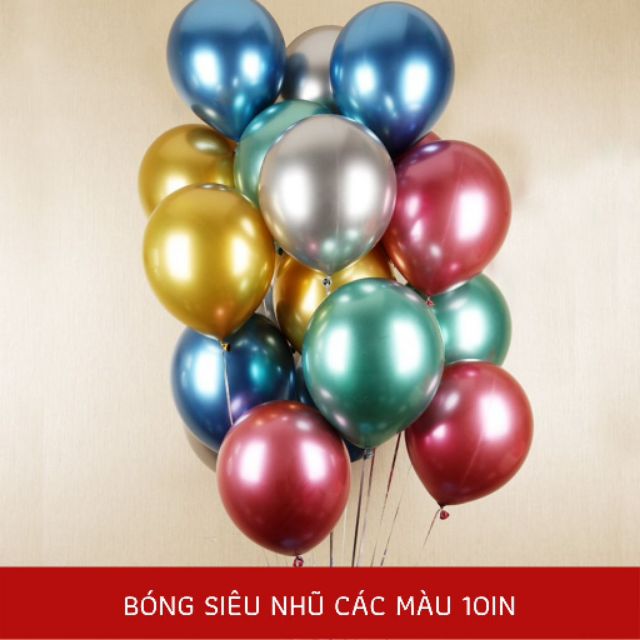 Sỉ 50 quả bóng siêu nhũ Chrome trang trí sinh nhật party ( 1 bao 1 màu)