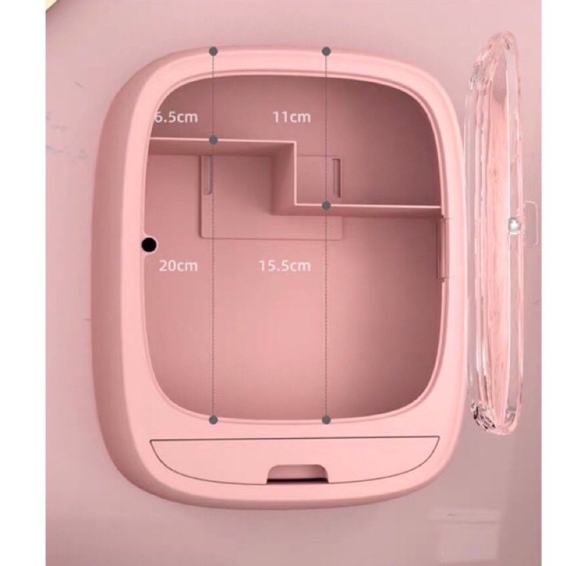 Kệ đựng mỹ phẩm để đồ trang điểm trong nhà tắm treo tường không đục lỗ Không bắn đinh,làm bằng nhựa ABS