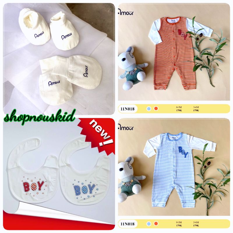 (Amour) Body sợi tre pettit sz 0-3 & 3-6 mềm mịn
