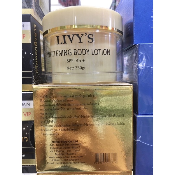 Kem trắng da toàn thân body livy vàng loại 1 hủ 250g
