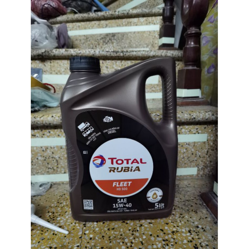 Mua Ngay Dầu nhớt ô tô Diesel Total Rubia HD 500 15W40 5 Lít L (động cơ oto 6400)