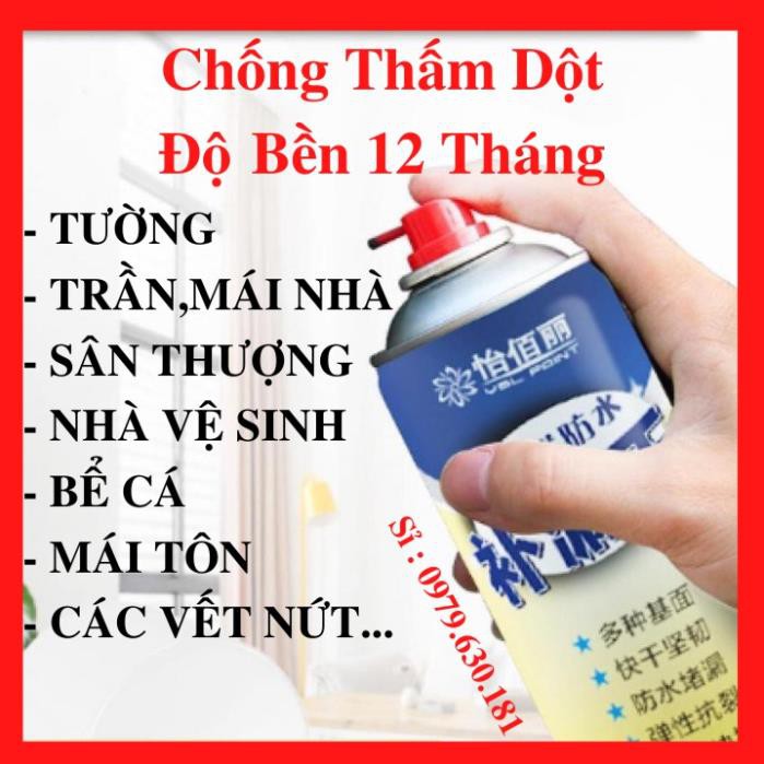 Bình Xịt Chống nước - chống Thấm , Chống Dột , (Phủ Trắng )