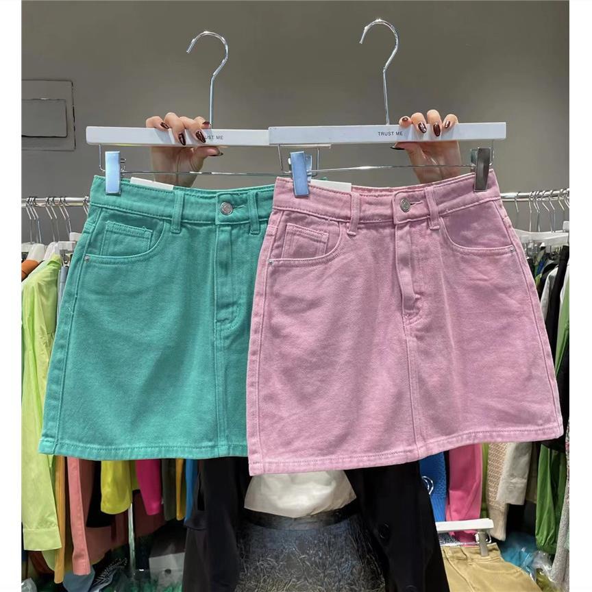 Chân váy jean Chữ A Nhiều Màu Sắc Phong Cách Hàn Quốc Mới Dành Cho Nữ