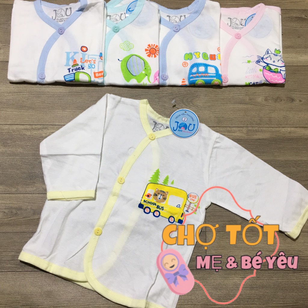 Áo Sơ Sinh, Áo Cho Bé Sơ Sinh Tay Dài Jou (áo cotton sơ sinh-9kg loại tốt)