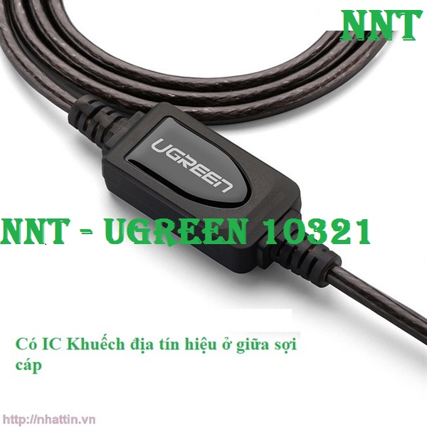 Cáp USB nối dài 10m có chíp khuếch đại chính hãng Ugreen 10321 cao cấp