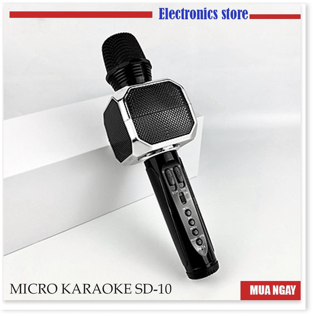 Micro Karaoke Kiêm Loa Bluetooth Sd10 Chính hãng, bảo hành 06 tháng