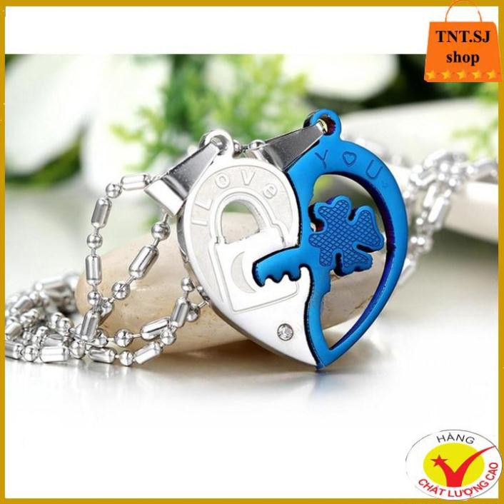 ( HÀNG ĐẸP) DÂY CHUYỀN CẶP INOX TRÁI TIM I LOVE YOU