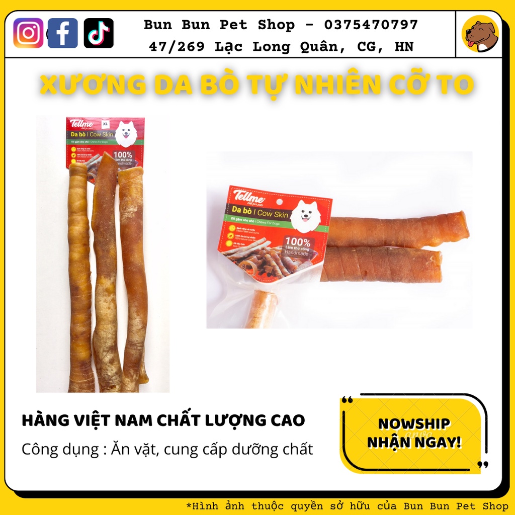 Xương da bò Tellme cho chó cỡ to