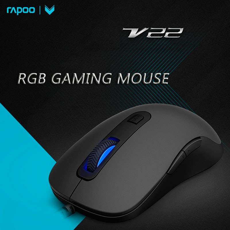 【6 tháng hư hỏng có thể thay mới】Chuột Gaming Rapoo V22 Quang HọC Có Dây 3000DPI Và 16 Triệu MàU