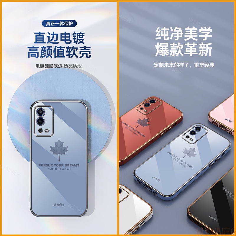 Ốp Lưng OPPO A55 A93 A94 A5 2020 F9 A5S A95 A74 A54 A9 2020 A52 A92 A12 Ốp điện thoại mềm họa tiết lá phong cho XFY