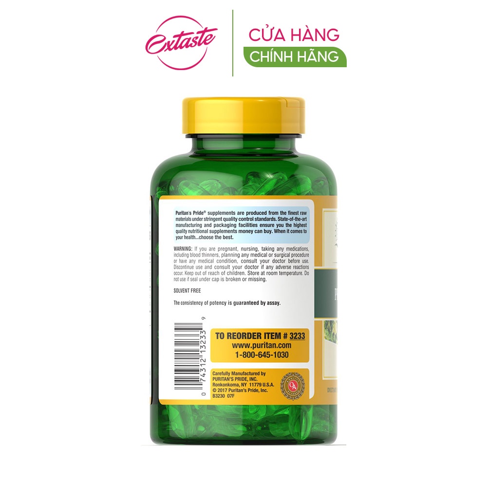 Tinh dầu hoa anh thảo Kirkland Signature puritan's pride Evening Primrose Oil 1300MG 120 viên ổn định nội tiết tố nữ