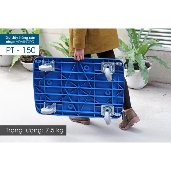 [Chính hãng]Xe đẩy hàng sàn nhựa ADVINDEQ PT-150 tải trọng 150kg