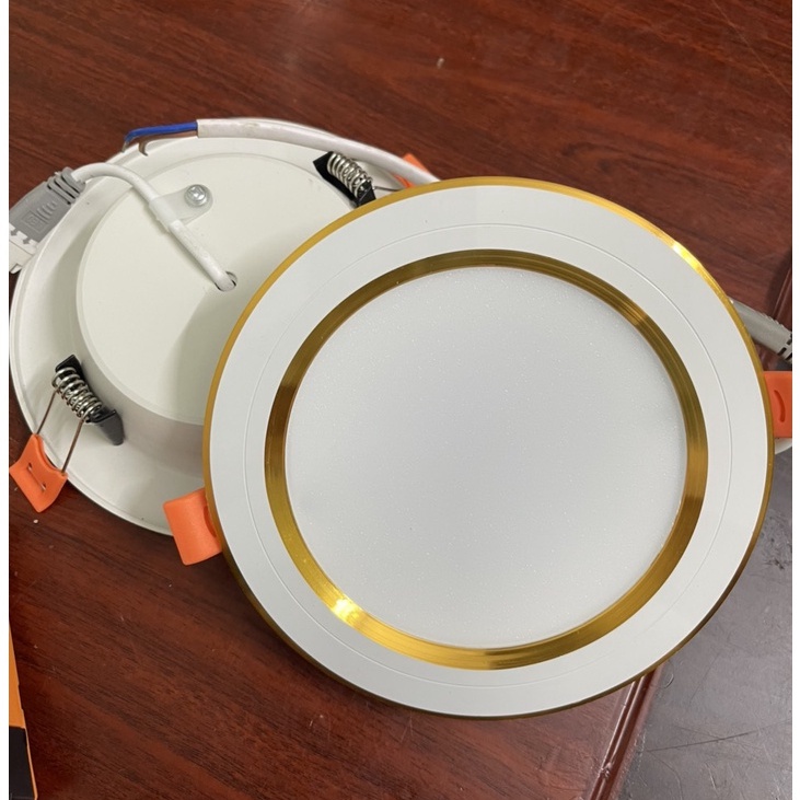 Đèn Âm Trần 9W 3 Chế Độ/ Viền Vàng/Viền Bạc, Đèn Led Trang Trí Trần Thạch Cao