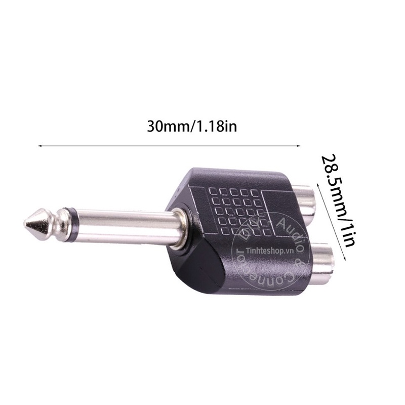 Đầu chuyển 6 ly ra AV 1 chiếc - Mono 6.5mm to 2 RCA female adapter