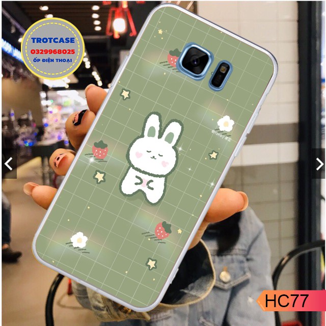 Ốp lưng Samsung Note Fe/S6/S6 edge /S7/S7 edge- ố dẻo in hình thỏ xanh và khủng long xanh siêu dễ thương