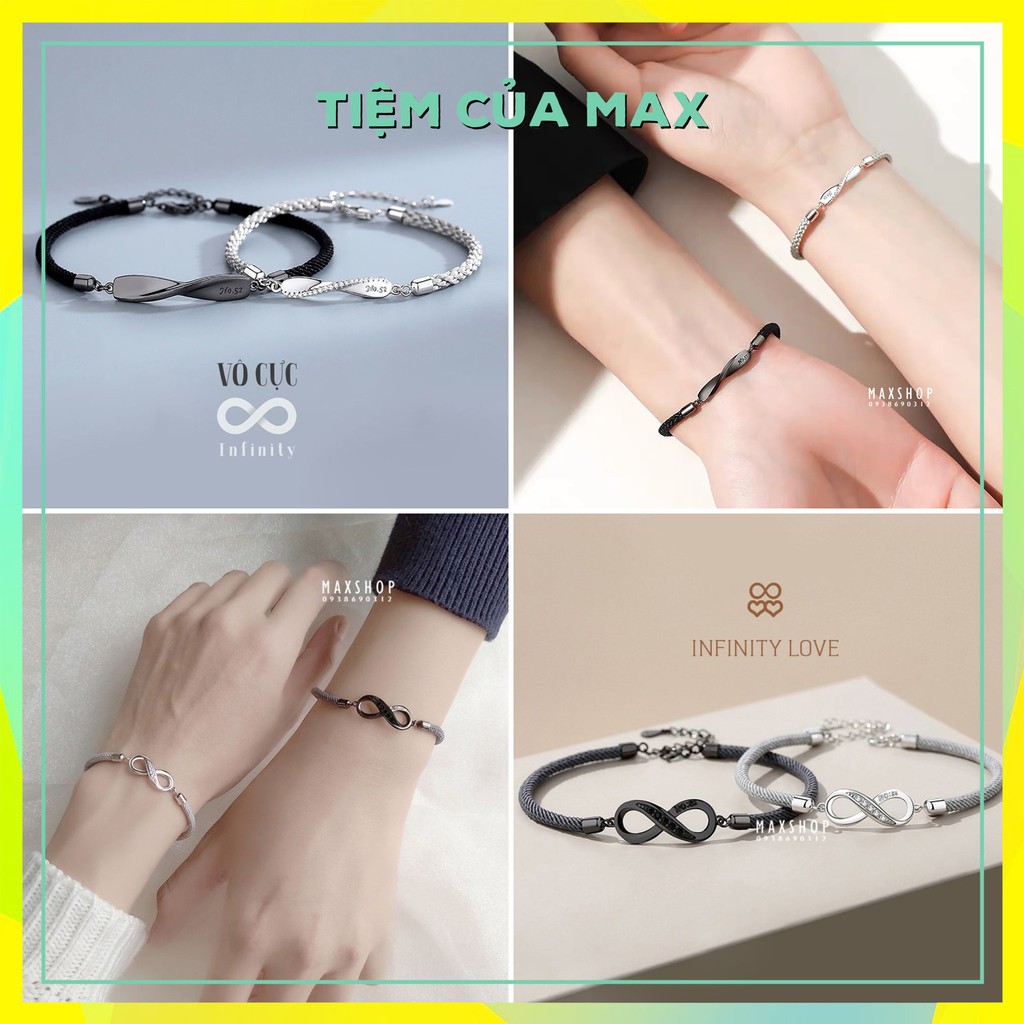 Vòng tay đôi vô cực COUPLE IN LOVE cặp nam nữ freesize HÀNG MỚI VỀ