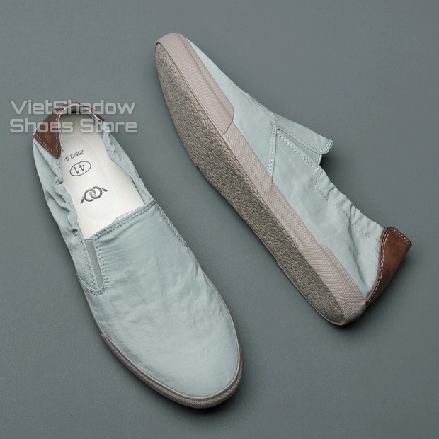 Slip on - Giày lười vải nam cao cấp BAODA - Vải polyester  3 màu đen, khaki, xanh mint - Mã SP 20043