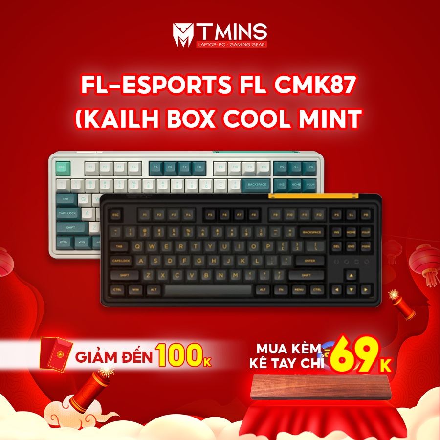 [Mã ELHAMS5 giảm 6% đơn 300K] Bàn Phím Cơ FL CMK87 Hàng Chính Hãng (Kailh Box Cool Mint Switch)