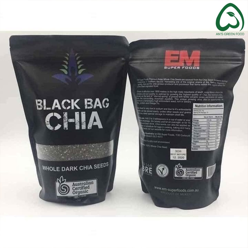 Hạt Chia Hữu Cơ Úc Black Bag Organic 500gr - Hàng Luôn Mới - An’s Green Food