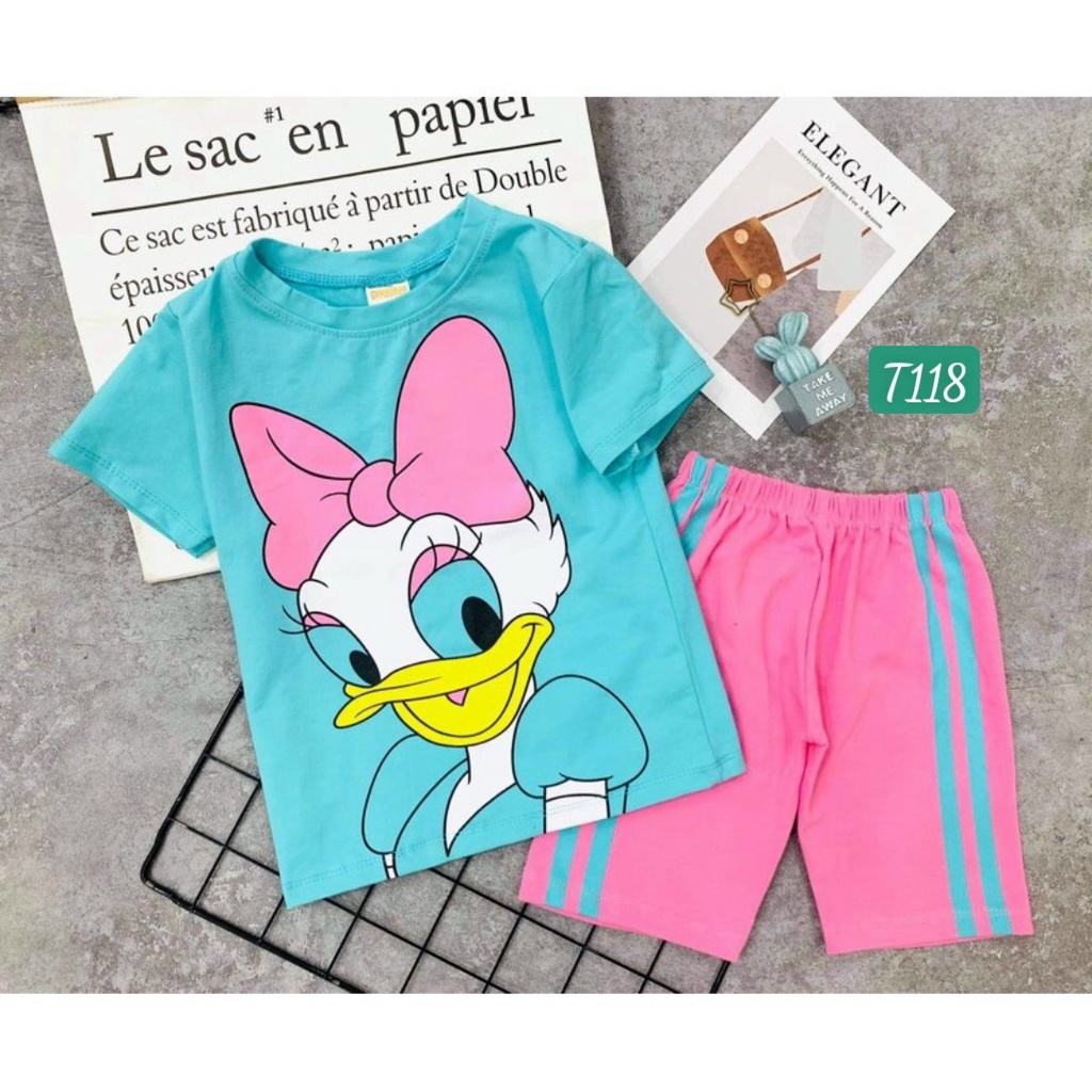 [ 8-40kg] - Bộ lửng cotton cho bé gái - Bộ quần áo bé gái 068