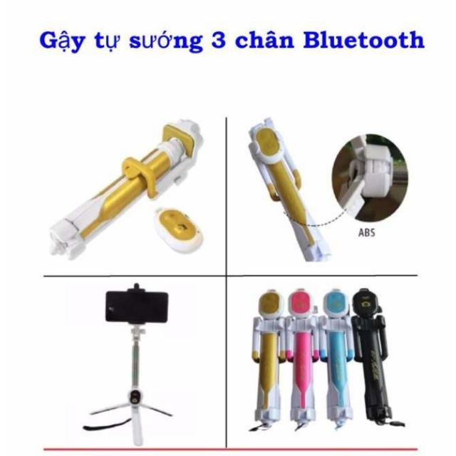 Gậy chụp ảnh bluetooth kiêm giá đỡ 3 chân