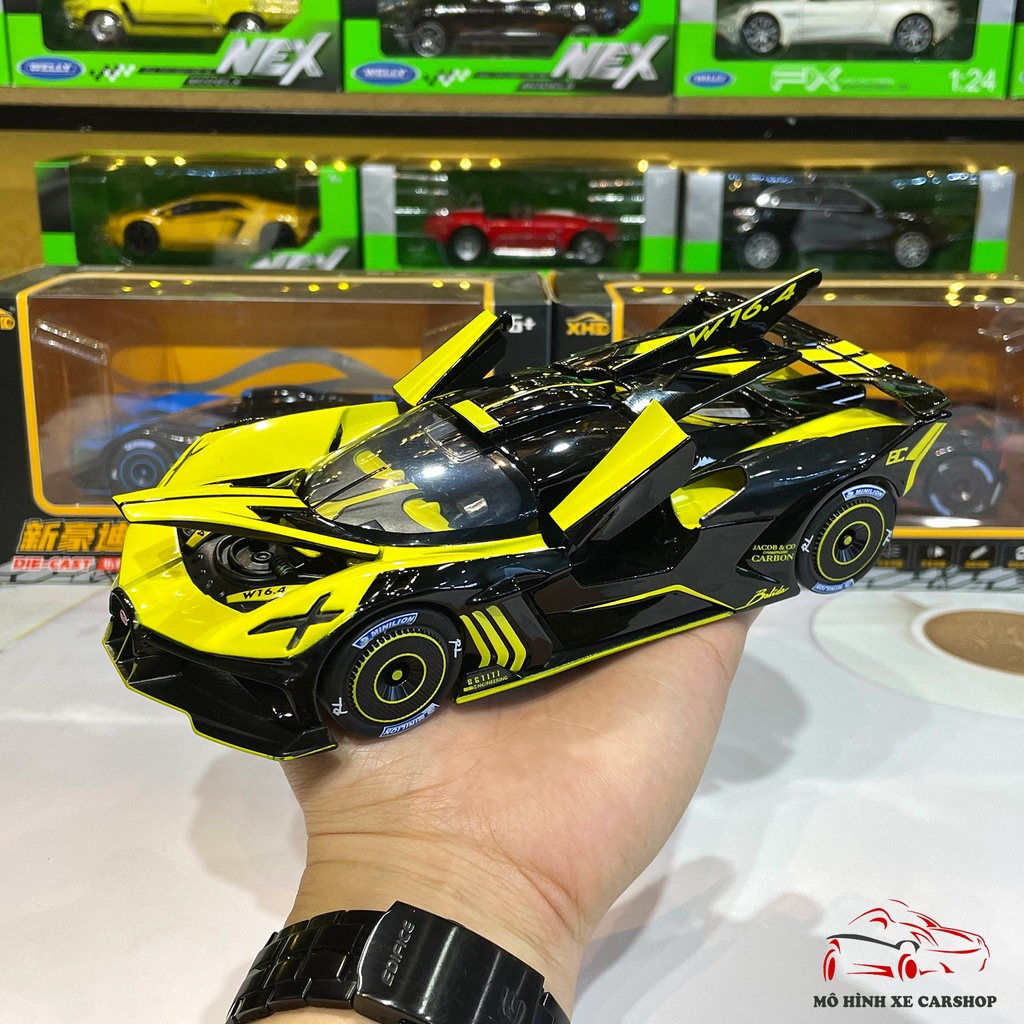 Mô hình xe kim loại siêu xe Bugatti Bolide tỉ lệ 1:24 hãng XHD 3 màu