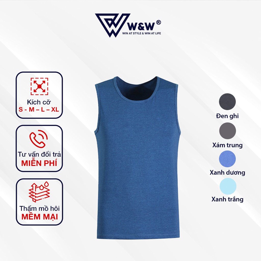 Áo Ba Lỗ Nam Tanktop W&W Siêu Mát, Thấm Hút Mồ Hôi, Co Giãn Tốt Dùng Tập Gym, Chạy Bộ, Thể Dục Thể Thao Cho Nam WTT13