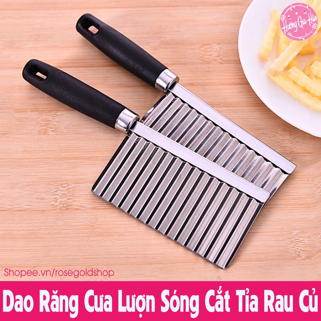 Dao Cắt Rau Củ Quả Lượn Sóng Bằng Inox, Dao Gọt Khoai Tây - Thái Cắt Củ - Quả Kiểu Răng Cưa