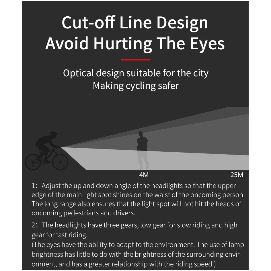 Đèn pha LED 2000mAh ROCKBROS chống thấm nước kèm sạc usb tiện lợi cho xe đạp