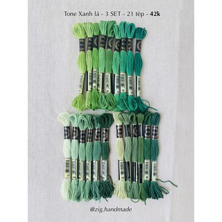 Set chỉ thêu Airo tone Xanh lá