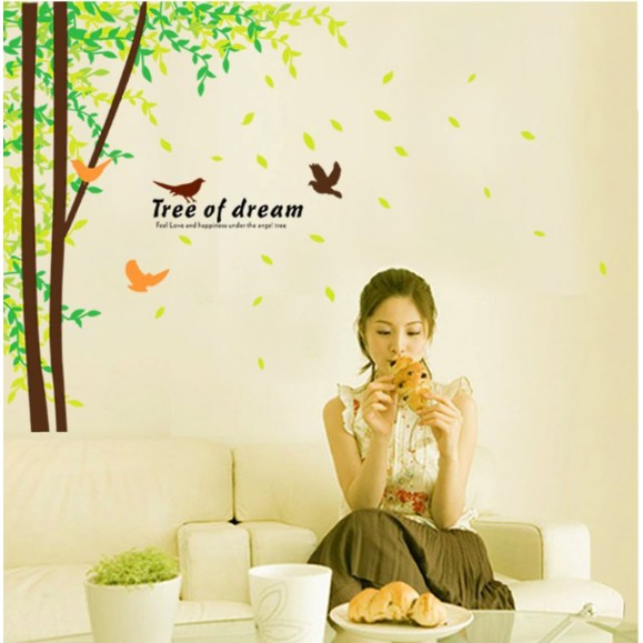 Decal trang trí tuòng - Cây lớn dây leo nhí nhiều kiểu ( SIZE 2 TẤM )